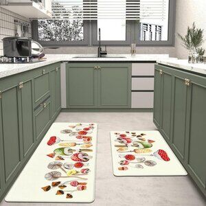 NEW Set of 2 Non Slip Washable Kitchen Rug for Floor Washable Kitchen Standing